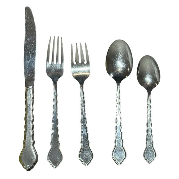 Oneida Community CELLO Burnished Stainless Flatware Replacement 5 Pc Setting - Picture 7 of 8
